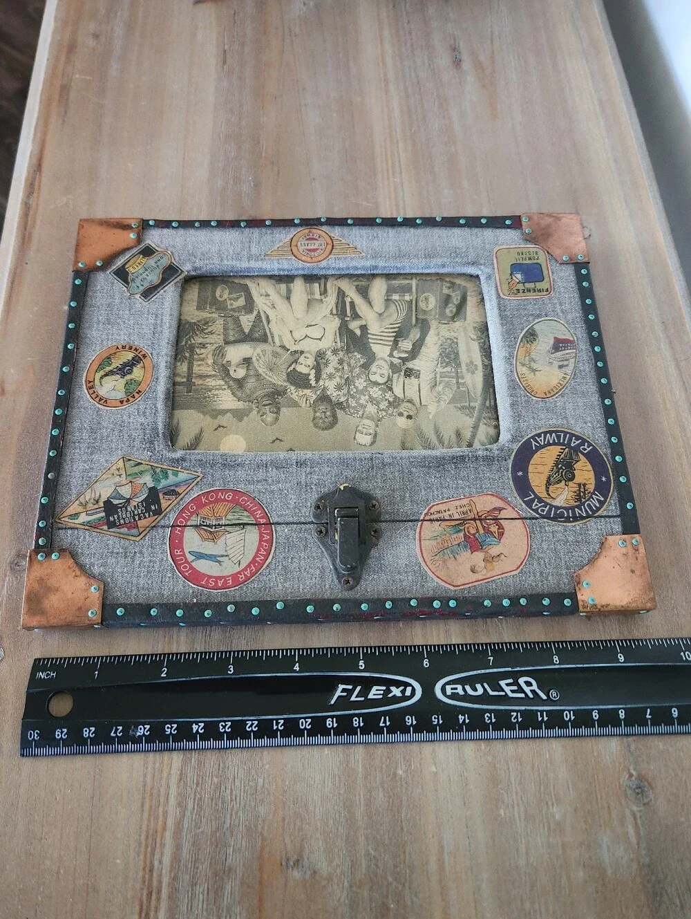 Alfred J Travel Trunk 4x6 Photo Frame Monster Vacation Halloween Decor